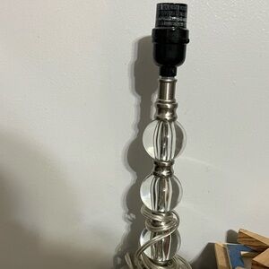 2 Silver and Clear Glass Table Lamp